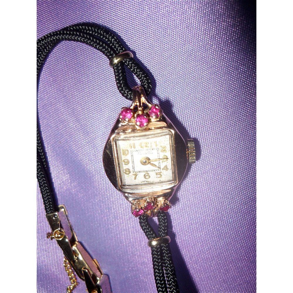 18 K ROSE GOLD & RUBIES ANTIQUE WATCH - Picture 3 of 5